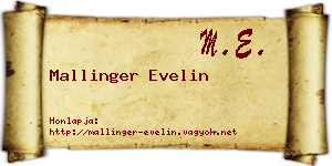 Mallinger Evelin névjegykártya